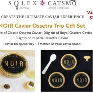 NOIR Caviar Ossetra Trio Gift Set – Value $355