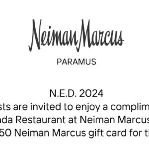 Neiman Marcus Paramus Lunch + $250 Gift Card